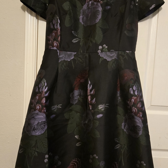 Talbots Black and Purple Floral Midi Dress - Picture 4 of 6